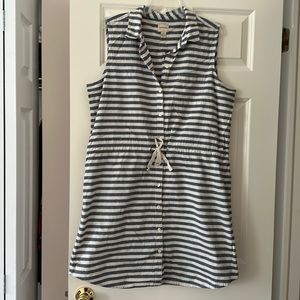 Preppy Striped Sleeveless Dress